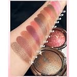 Baked Blush, Lighting Glow Marbleized Blush Powder Palette, Cruelty-Free Powder Blusher, Eyeshadow & Highlight for a Lightweight Shimmery Satin Face Makeup, Gift for Women (0.49Ounce)-01#Peachy - Image 4