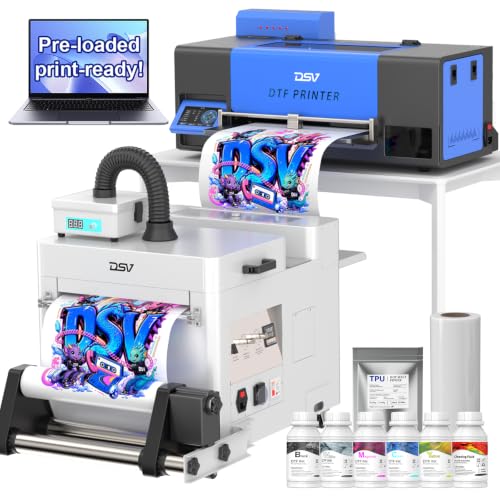 Image of DSV A3 DTF Printer with i3200 Industrial Printhead - Direct to Film Transfer Machine for Custom Apparel, 3X vs L1800, Holiday Mode Auto-Cleaning (Blue, I3200 Printer+Oven+Computer)