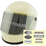 NEO VINTAGE レトロ族ヘルタイプ フルフェイス SG規格品 ステッカー付 [アイボリー×イエローミラーシールド Mサイズ:57-58cm対応] VT-7 バイクヘルメット