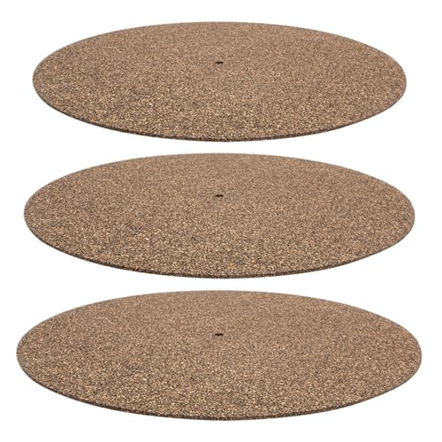 ifundom 3pcs Cork Vinyl Record Mats - Turntable Mat Slipmat for Vinyl Records Vibration Absorption Pad Black