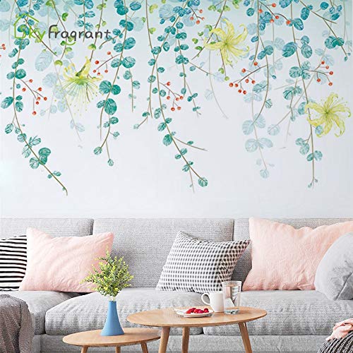 Preisvergleich Produktbild BLOUR Große Wandaufkleber frische Blätter wasserdichte Aufkleber Wohnkultur Hintergrund Wanddekoration Schlafzimmer Dekor Selbstklebende Raumdekoration