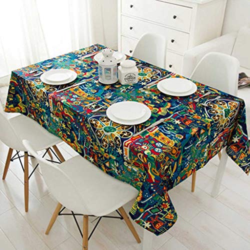 Sjydq Color Flower Tablecloth Modern Home Wedding Decoration Table Cover Rectangle Desk Cloth Wipe Cover Waterproof Dining Table Cloth (Size : Small) #TOP25