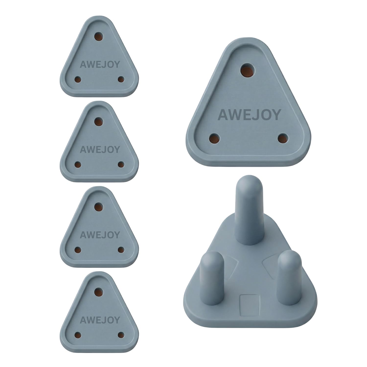 AWEJOY Baby Safety Electric Socket Plug Cover Guards Switchboard Dummy Socket Plug Cover Guards for Kids Protection (Pack of 6 (5Ax5, 15Ax1), Grey)-image-38