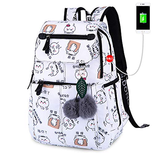 Preisvergleich Produktbild Studentenrucksack, Wiederaufladbarer USB-Laptop-Rucksack, Schulmaterial Für Studentinnen, 01