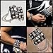 UINSUE Leather Bracelet Combo Metal Star & Spike Inlay Grunge & Punk Adjustable Wristband with Skull and Chains Decor Alt fashion Emo Style Accessories 8.66in/21cm (Black)
