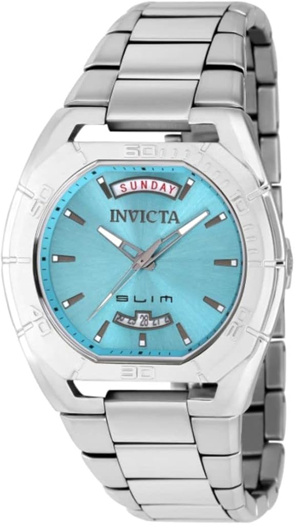 Invicta Slim 41Mm Cuarzo Día y Fecha Reloj Pulsera Silvertone 41Mm, Tono plateado