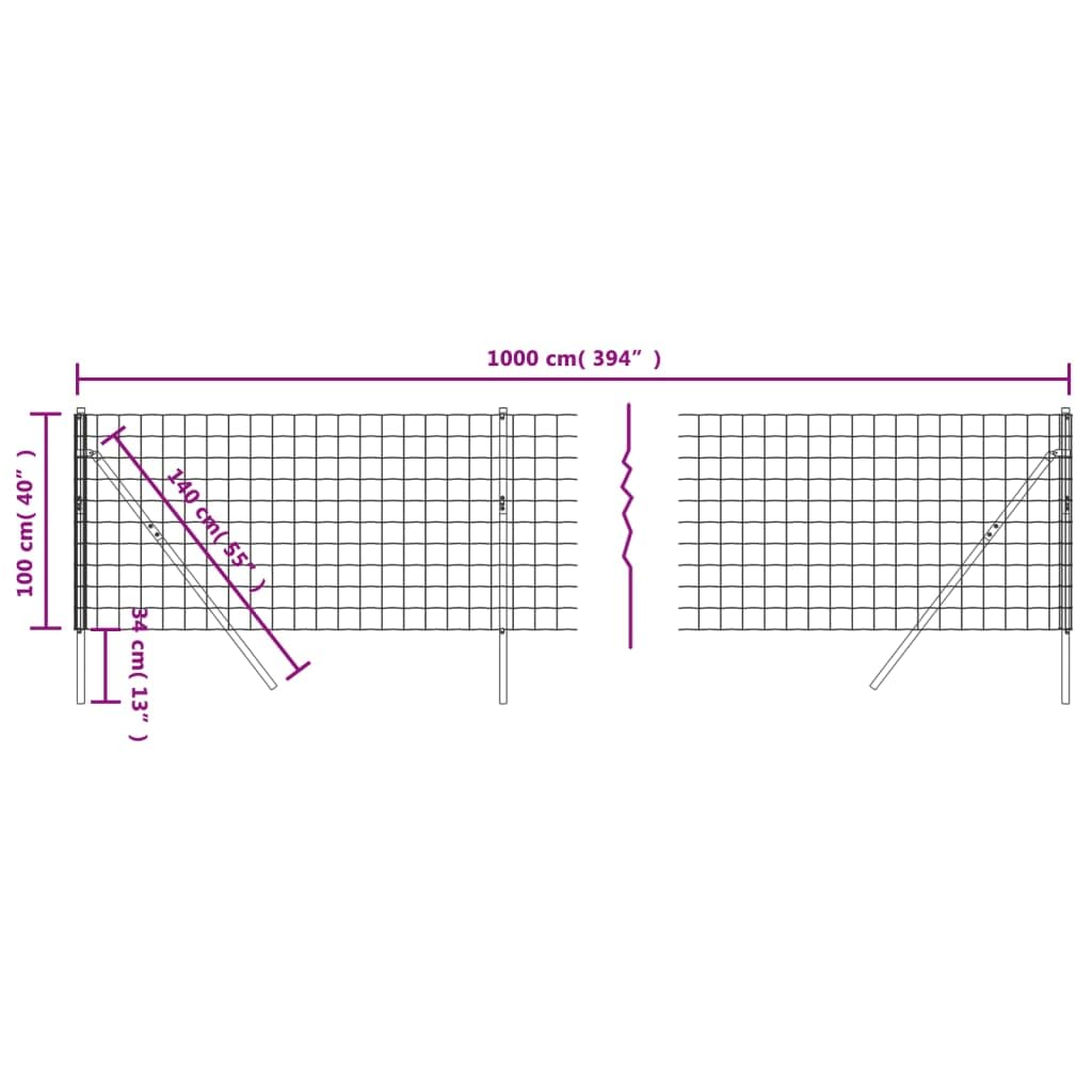 ShGaxin Cerca de Alambre de Acero galvanizado Verde 1x10 m, Malla Metalica, Malla Alambre, Alambre para Conejos, Vallas De Obra, Mallas para Gallinero, Malla Fina De Malla De Alambre - 154081