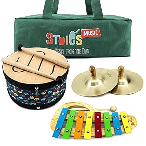 Stoie Beats, das hölzerne Musik-Set für Kleinkinder – Internationale Spielzeuginstrumente mit Aufbewahrungstasche – Fördert Kreativität, Zusammenarbeit und Bonding