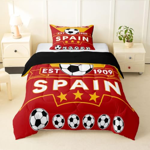 Image of Feelyou Football Soccer Comforter Set Twin Size Bedding Set