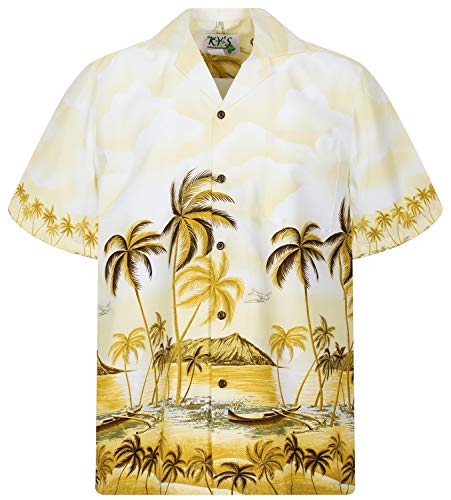 KY´s Original Chemise Hawaienne, Palm Beach, Beige, 3XL