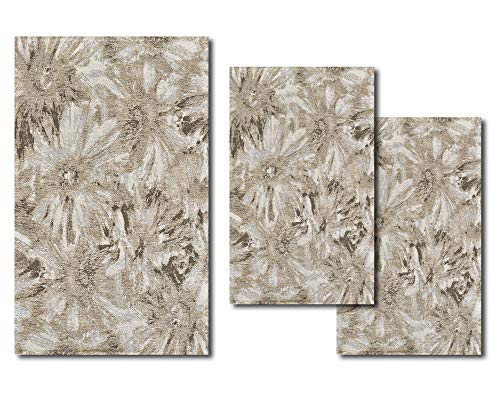 Tris Tappeto Velour con Antiscivolo Moderno Lorena Tortora Camera da Letto Scendiletto