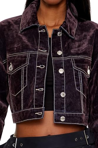 Forever 21 Women's Cropped Denim Trucker Jacket3