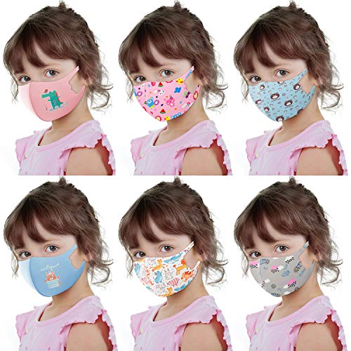 Kid's Fashion Protective Face Covering Gear Double Fabric Layers Washable Reusable Multi Design Collection (Lala Set of 6 KM001PK-008-004-003BL-007-006)