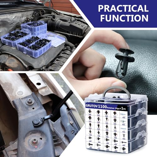 Image of 1101PCS Auto Retainer Clips Assortment Automotive Push Pins Plastic Rivets Car Bumper Clips Xmas Tree Fasteners Kit Most Common Sizes Auto Body Push