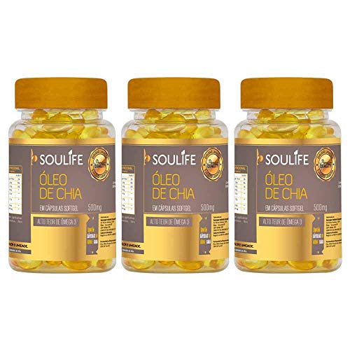 Óleo de Chia - 60 Cápsulas - Combo 3 Unidades - Soulife