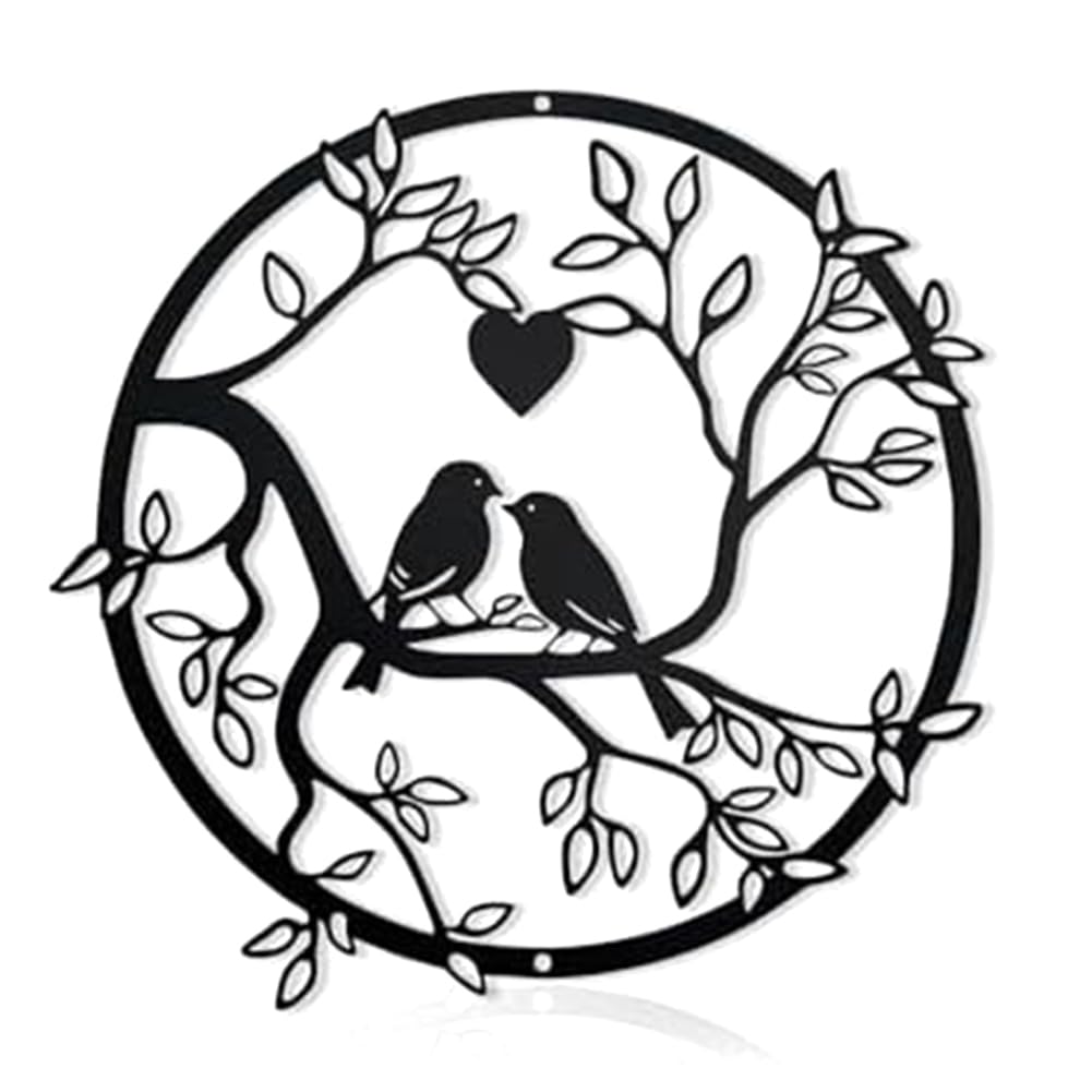 Osmond Metal Bird Wall Decor on Branch Metal Wall Art Decor Stylish Birds Metal Wall Art Hanging Decor Family Decor, Easy to Use Fine Workmanship
