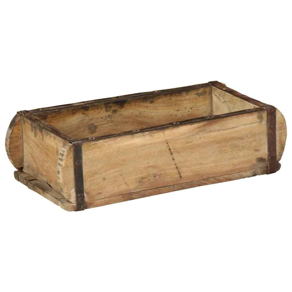 Bandejas de madera maciza de color marrón, 30 x 15 x 9 cm, juego de 4 piezas con superficie mate para interior y exterior, versátil como bandeja de servicio y almacenamiento