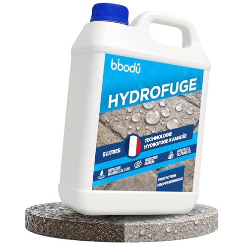 BIBODU Hydrofuge Imperméabilisant 5L pour 30–50 m² | Protection Invisible pour Toiture, Façades, Terrasses, Travertin, Pierre, Joints de Carrelage...