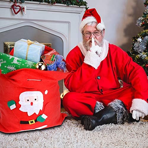 Christmas Santa Sack Santa Bags Red Gift Sack Large Santa Presents Bag for Christmas Holiday Presents Decorations (2 Pieces)