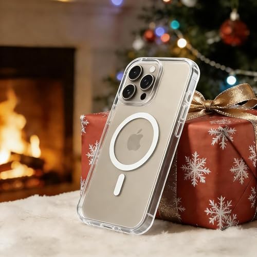Image of DIZORO Crystal Clear Magnetic Magsafe Compatible with iPhone 15 Pro Max Case with Anti-Yellow Anti-Scratch | Shockproof Transparent Cover