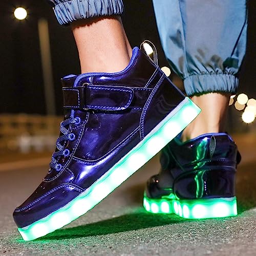 Image of JEVRITE Unisex LED Light Up High Top Sneakers - USB Charging for Women & Men - Couples Shoes