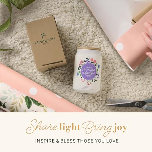 Image of Christian Art Gifts Lavender & Sage Scented Candle: Soy Wax, Bible Verse