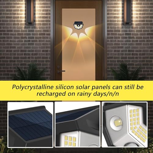 Luces solares de pared con sensor de movimiento e inducción corporal para exterior 3