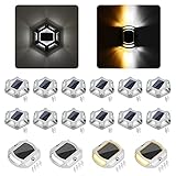 16 Pack ,VOLISUN Solar Driveway Dock Deck Lights,(12 Pack White Hexagon Deck Lights+4pack 2 Colors...