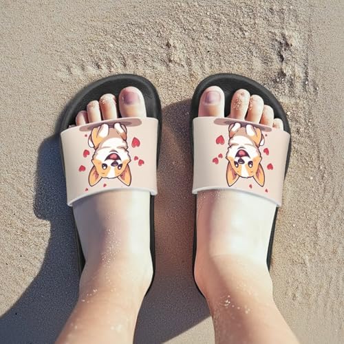 Image of Unisex Slides for Girls Boys Comfortable Slippers Slides Non-slip Shower Shoes House Fashion Thick for Indoor & Outdoor Gifts