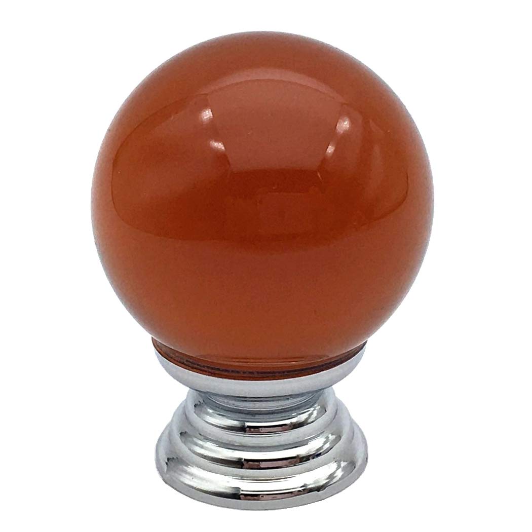 Bouton de meuble chrome poli et verre bleu pour dressing haut de gamme