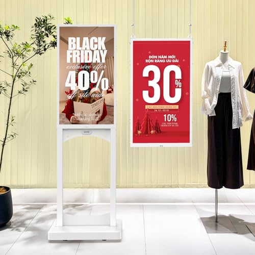Image of MWE 43 Inch Indoor Digital Signage Display, 1000 Nits Window Advertising Display Kiosk, Free Custom Logo Nameplate, Support Floor Standing or Ceiling Mounted, for Retail Store Window Promotion