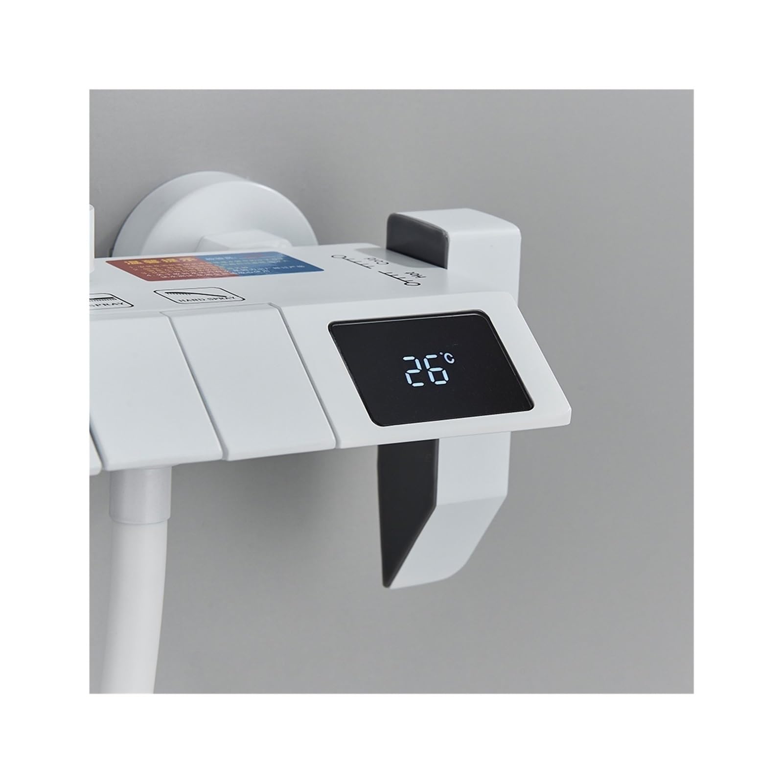 Set Doccia for Vasca da Bagno con Display Digitale, Set for Doccia for Bagno con Piano Bianco, Rubinetto for Doccia a Pioggia con Testa in Ottone di qualità(Digital Display B)