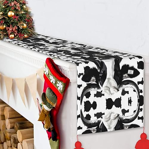 Chemin de table de Noël imprimé vache, l'idée cadeau déco originale
