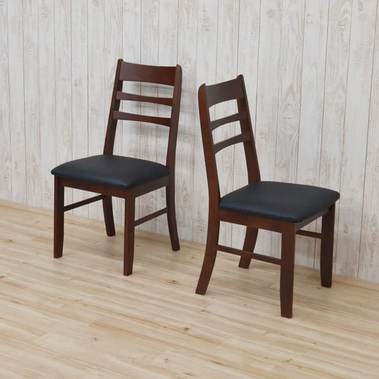 Amazon｜ダイニングチェア 2脚セット 完成品 BKシート kurosu-ch