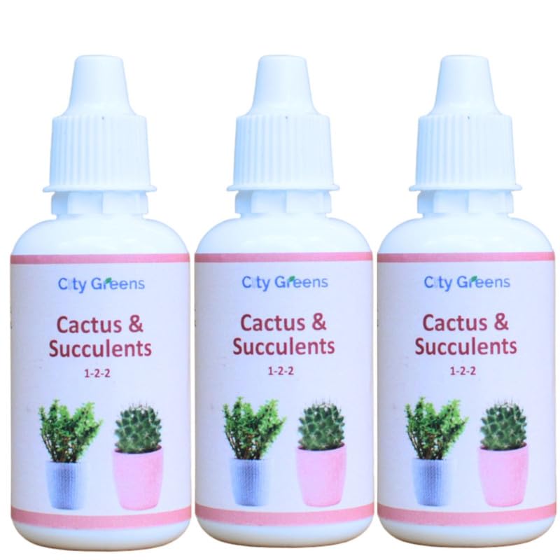 City Greens Succulent And Cactus Nutrient - Liquid Fertilizer Plant Food for Potting And Soil Mix - TOTAL 90ml (3 Bottles -30 ml Each) (B098TKZ7S8) Amazon Price History, Amazon Price Tracker