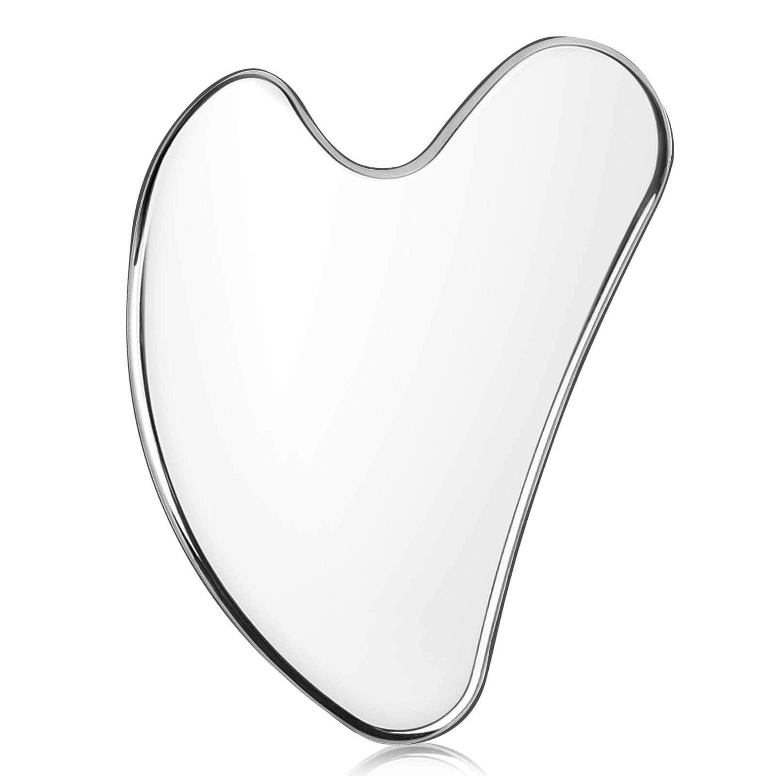 URAQT Gua Sha narzędzie do masażu, deska Gua Sha ze stali nierdzewnej, narzędzie do twarzy Gua Sha, do rzeźbienia szczęk i redukcji obrzęków, metalowa Gua Sha do masażu twarzy