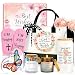 Christian Gifts for Women Faith Based Gift Inspirational Gifts for Women Birthday Unique Catholic Gift Bible Accessories Inclue Bible Verse Jar Butterfly Decorations Socks Glass Can Candles Tote Bag