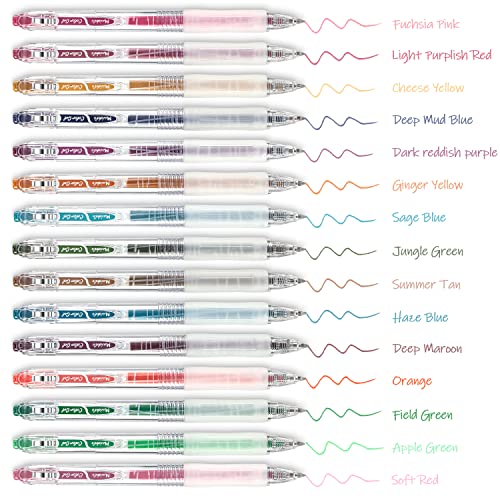 Drawdart Gel Pens 15 Colors Retractable Quick Dry Ink Pens Fine Point 0.5Mm, Smoooth Writing Pens Multicolor For Journaling, Drawing, Doodling, And Note Taking, Multicolor, 15-Count #TOP6