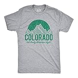 Mens Colorado Get Rocky Mountain High T Shirt Funny 420 Marijuana Tee Funny T Shirts 420 Apparel for Men Novelty Tees for Guys Light Grey S