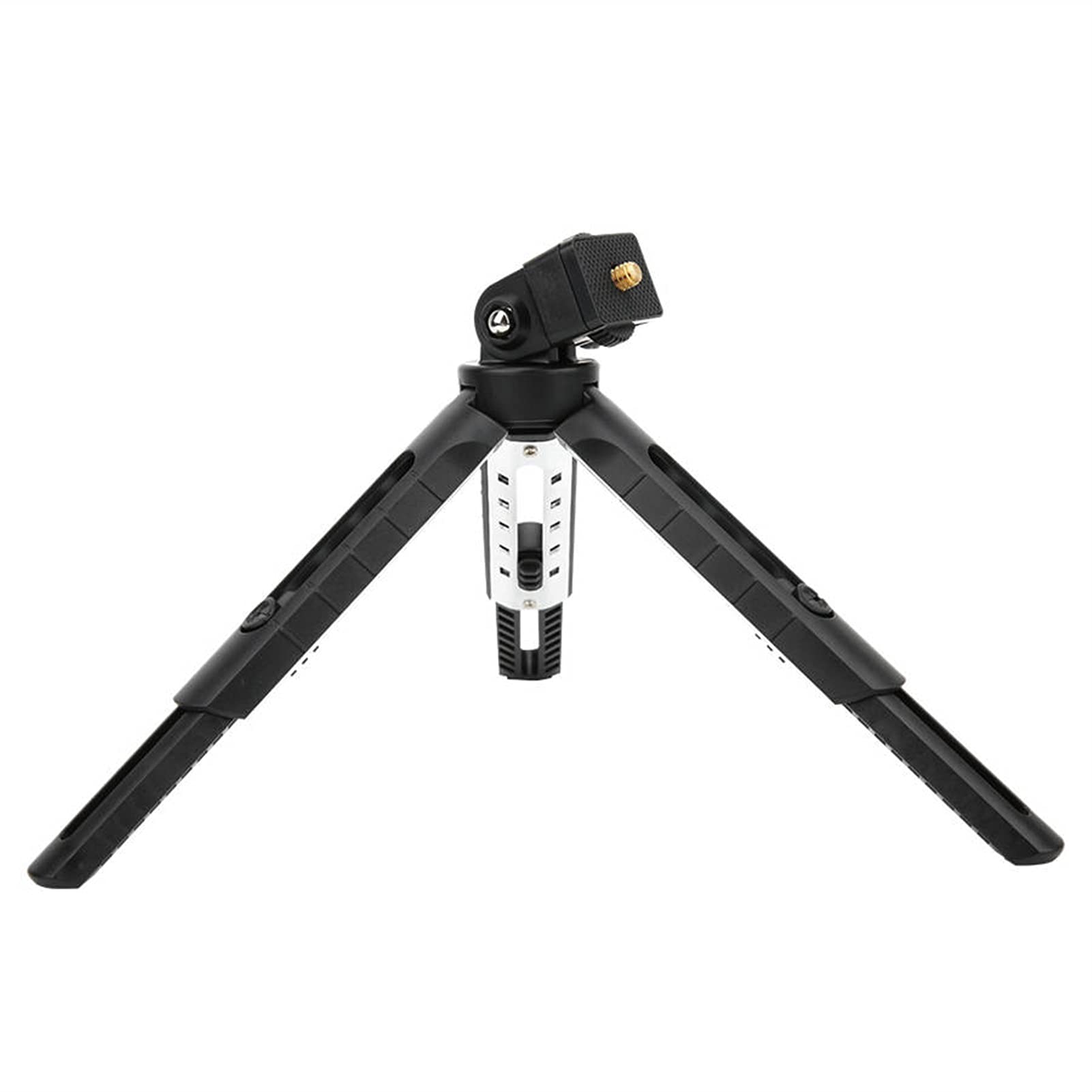 SCRUBY Treppiede pieghevole Portatile Mini Desktop Treppiede Selfie Stick 5 Altezza Regolabile 1/4 Pollice per Vlog Telefono DSLR Camera LED Luce