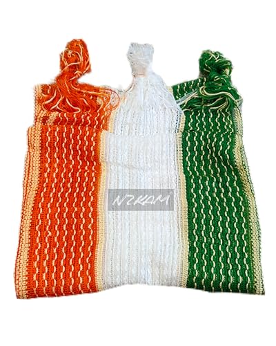 Image of Men /Boys Tiranga /Flag /Tricolor Dupatta /Stole With Tassels (Free Size)