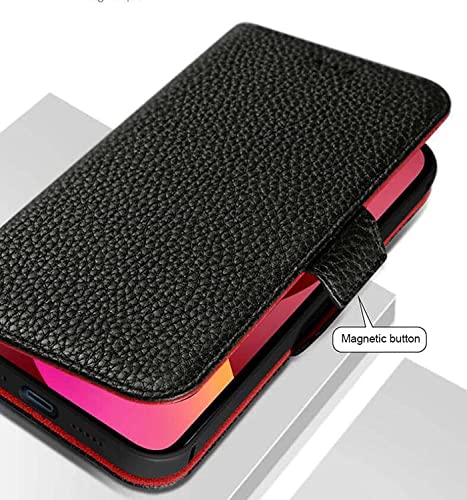 Funda para iPhone 13 Pro cartera de cuero con tapa imán antichoque 5