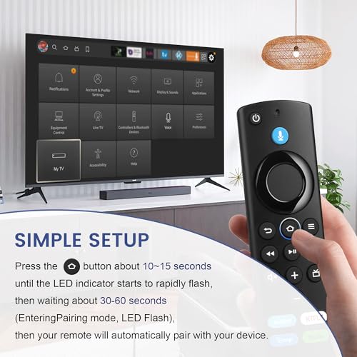 Image of Replacement Remote Compatible with FireSeries TV Stick & Cube, Simple Setup | With Voice Search,Fit for TV Stick Lite /HD /4K(1st /2nd Gen) / 4K Max 1st Gen, Smart TV 3rd Gen , for TVs Cube(1st /2nd /3rd Gen)