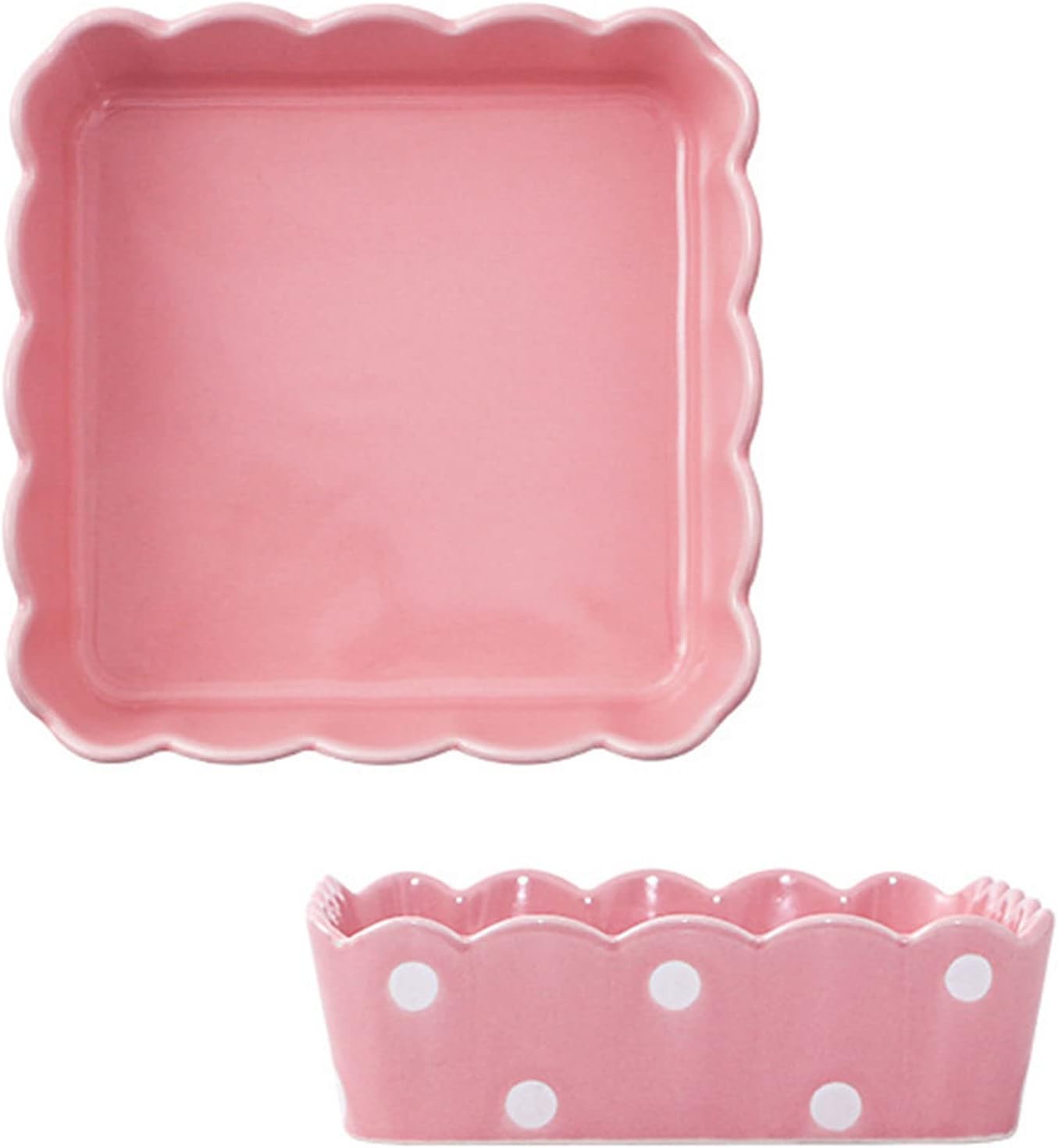 Qeeadeea Small Square Baking Dish Set Of 2, Colorful Ceramic Pie Pan