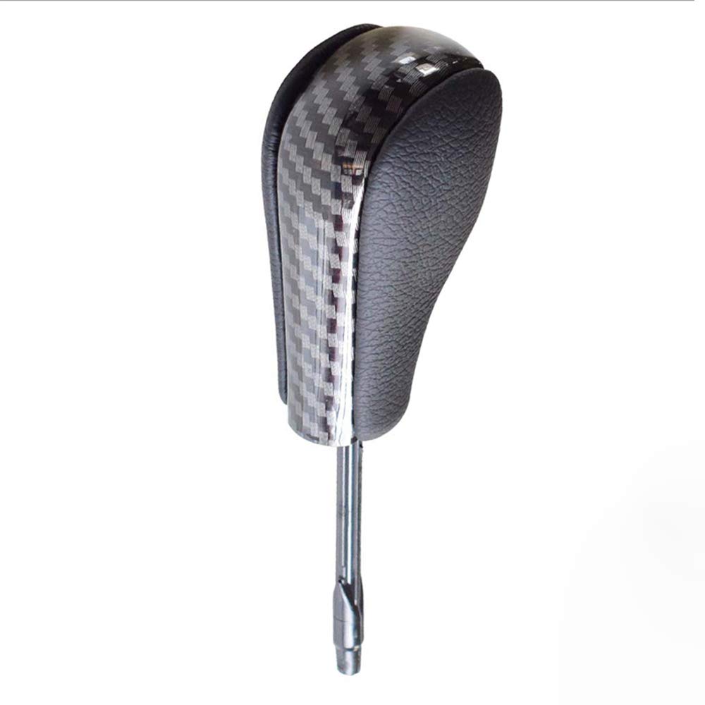 Hacreyatu Carbon Fiber Hatu Gear Shift Knob Leather Shift Lever Automatic For B-Mw E36 (1997-1999) E38 E39 E46 Z4 Z3 E53 X5 X3 E60 (Carbon Fiber)