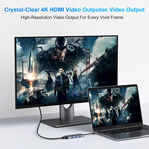 Usb C Adapter For Macbook Pro/Air, Mokin Usb C Hub, Mac Dongle, 7 In 1 Multiports Usb C Hub To 3 Usb 3.0, 4K Hdmi, Sd/Tf Card Reader And 100W Pd Adapters #TOP2