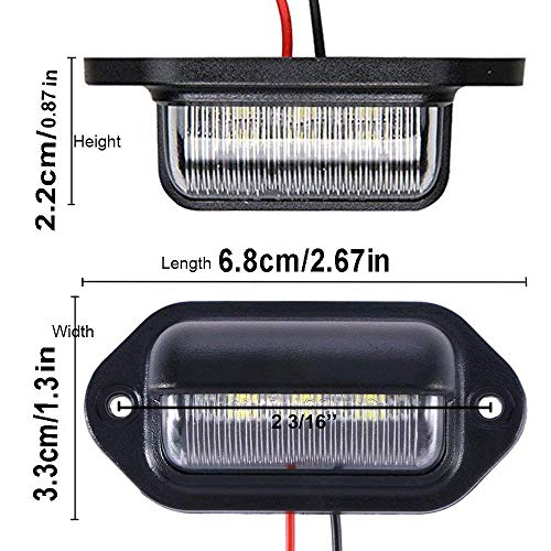 Jedew License Plate Light (2 Pack), 12V 6-Smd Led License Plate Lamp Taillight For Truck Suv Trailer Van, Step Courtesy Lights, Dome/Cargo Lights #TOP4