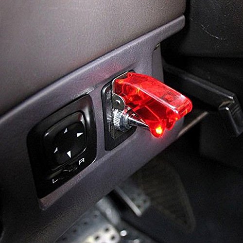 Automotive 12V Electric Cooling Fan Red LED Rocker Manual Toggle Switch Complete Wiring Kit for Car Truck Van