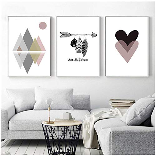 Affiche style nordique peinture abstraite scandinave peinture murale peinture sur toile moderne photos décor image murale impression sur toile (pas de cadre / 40x60cmx3pcs) Cover