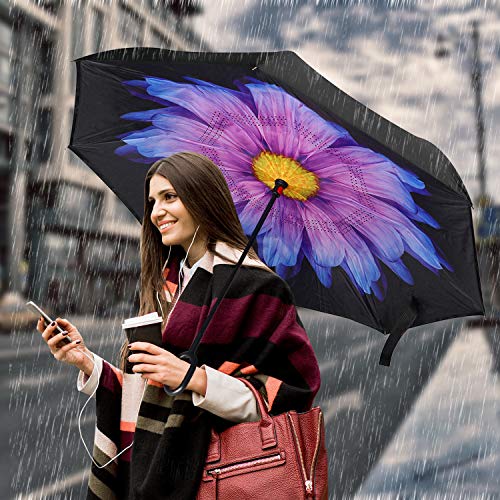 image for Owen Kyne Windproof Double Layer Folding Inverted Umbrella, Self Stand
